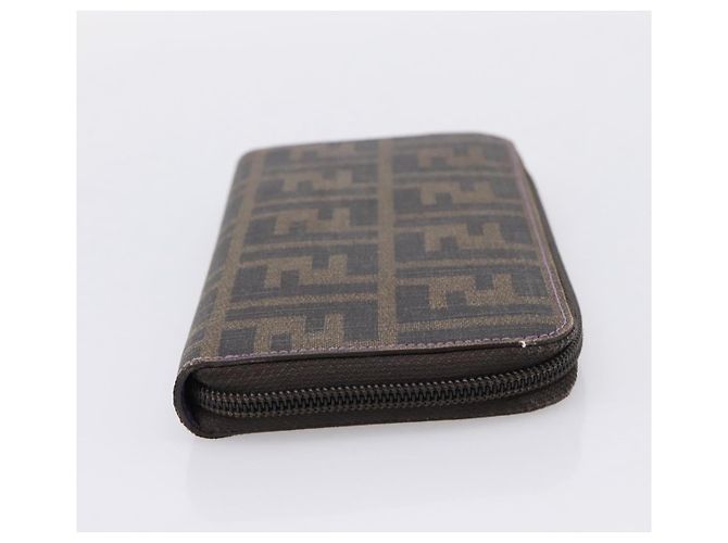 Portafoglio lungo FENDI Zucca Canvas PVC Nero Marrone - vista 4