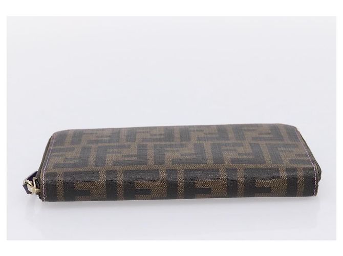 Portafoglio lungo FENDI Zucca Canvas PVC Nero Marrone - vista 6