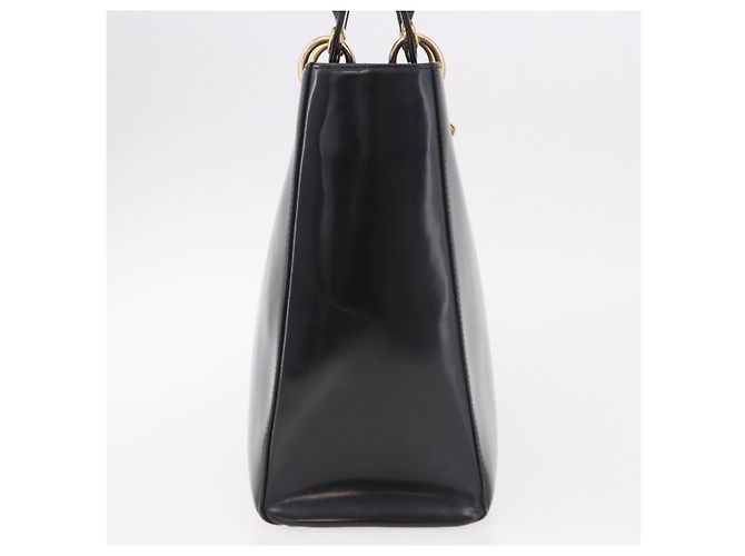 Christian Dior Handtasche Lackleder Schwarz Gold - Ansicht 4
