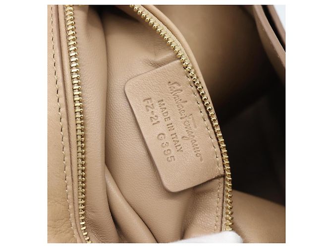 Borsa Salvatore Ferragamo Gancini in pelle 2way Beige Gold - vista 12