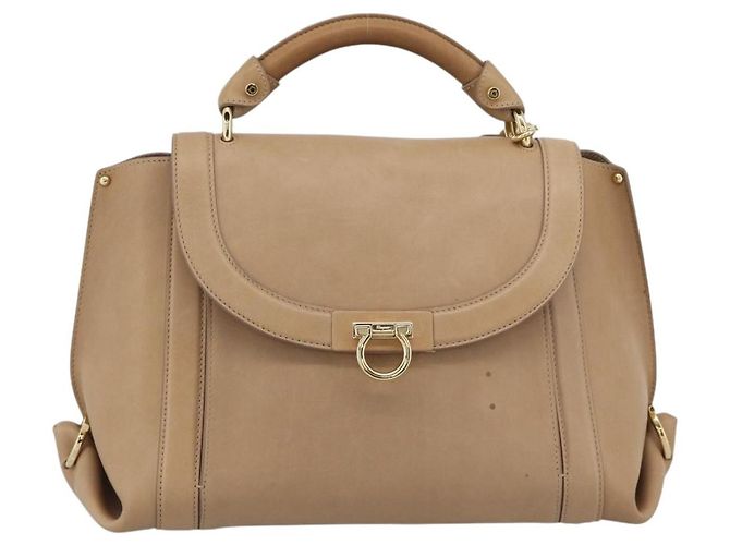 Borsa Salvatore Ferragamo Gancini in pelle 2way Beige Gold - vista 13
