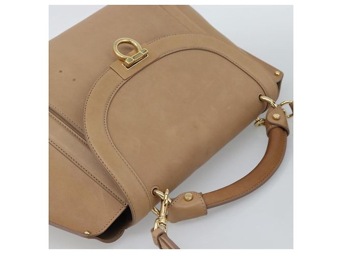 Borsa Salvatore Ferragamo Gancini in pelle 2way Beige Gold - vista 6