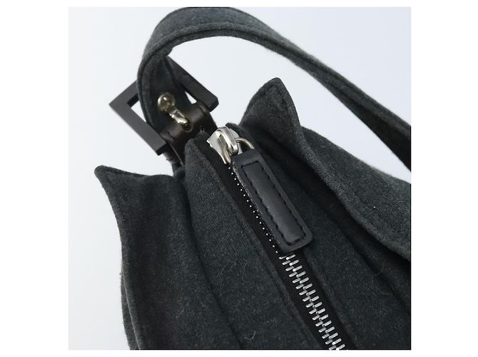 Bolsa de mão FENDI Mamma Baguette em algodão Gray Silver - vista 10