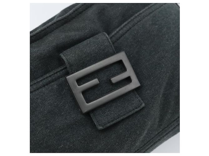 Bolsa de mão FENDI Mamma Baguette em algodão Gray Silver - vista 17