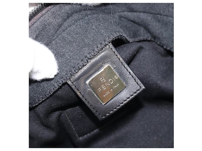 Bolsa de mão FENDI Mamma Baguette em algodão Gray Silver - vista 18