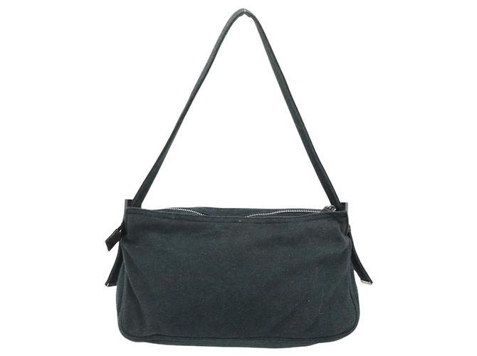 Bolsa de mão FENDI Mamma Baguette em algodão Gray Silver - vista 2