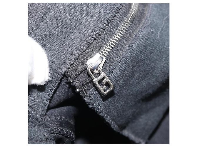 Bolsa de mão FENDI Mamma Baguette em algodão Gray Silver - vista 21