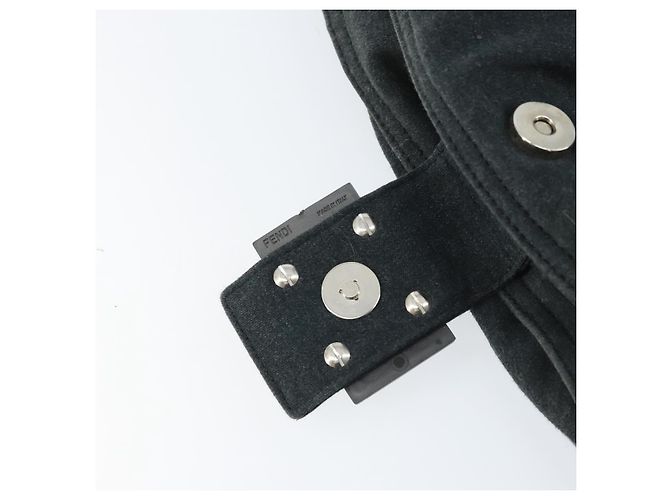 Bolsa de mão FENDI Mamma Baguette em algodão Gray Silver - vista 23