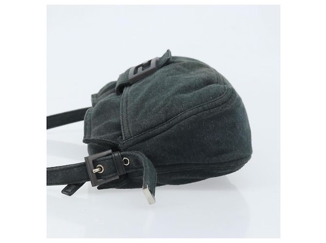 Bolsa de mão FENDI Mamma Baguette em algodão Gray Silver - vista 4