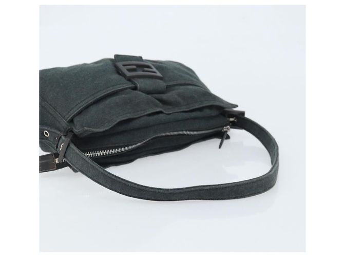 Bolsa de mão FENDI Mamma Baguette em algodão Gray Silver - vista 7