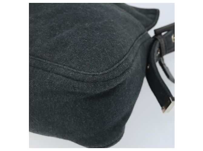 Bolsa de mão FENDI Mamma Baguette em algodão Gray Silver - vista 9
