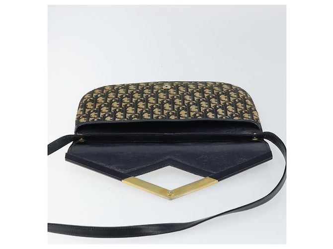 Christian Dior Trotter Canvas Schultertasche Navy Gold - Ansicht 10