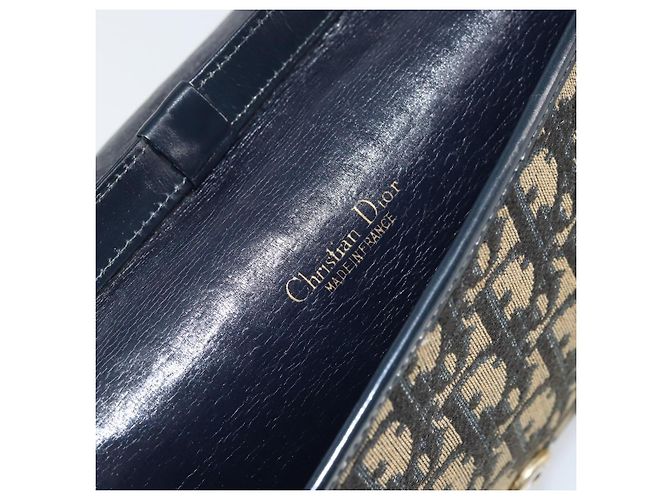 Christian Dior Trotter Canvas Schultertasche Navy Gold - Ansicht 11
