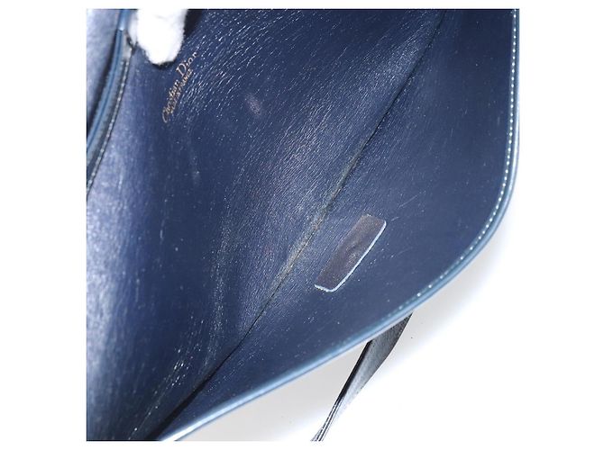 Christian Dior Trotter Canvas Schultertasche Navy Gold - Ansicht 12