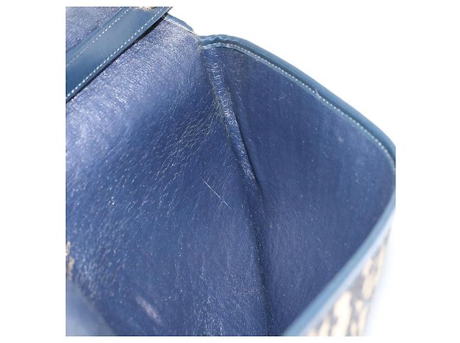 Christian Dior Trotter Canvas Schultertasche Navy Gold - Ansicht 18
