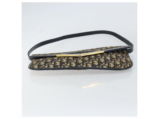 Christian Dior Trotter Canvas Schultertasche Navy Gold - Ansicht 5