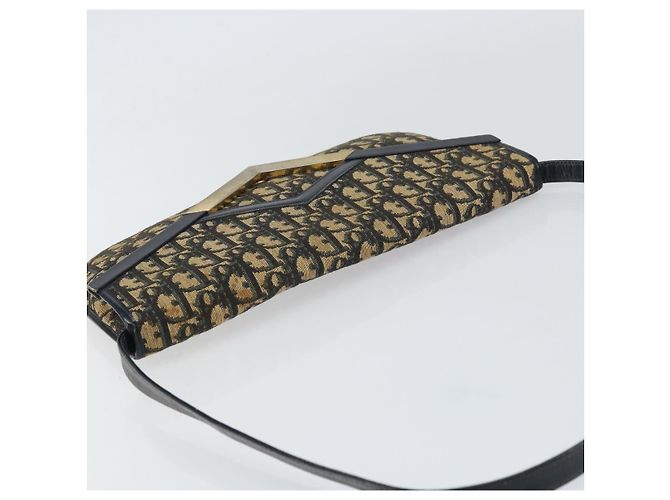 Christian Dior Trotter Canvas Schultertasche Navy Gold - Ansicht 6
