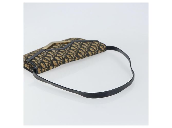 Christian Dior Trotter Canvas Schultertasche Navy Gold - Ansicht 7