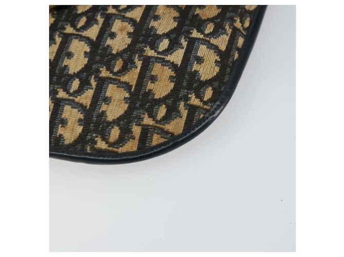 Christian Dior Trotter Canvas Schultertasche Navy Gold - Ansicht 9