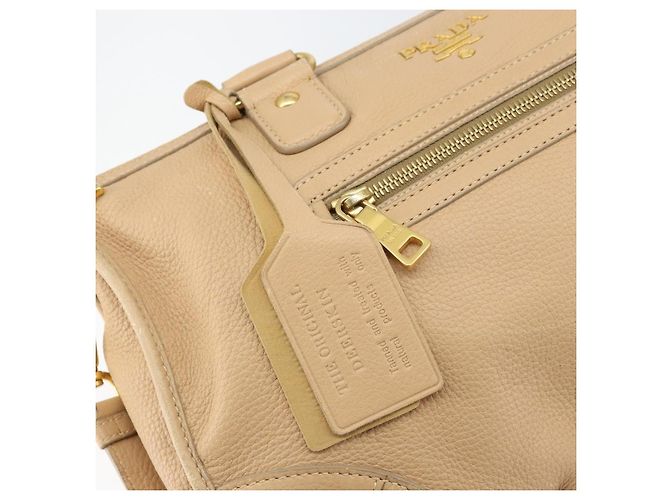 Jacquard Bolso de mano PRADA de cuero 2way Beige Gold - vista 18