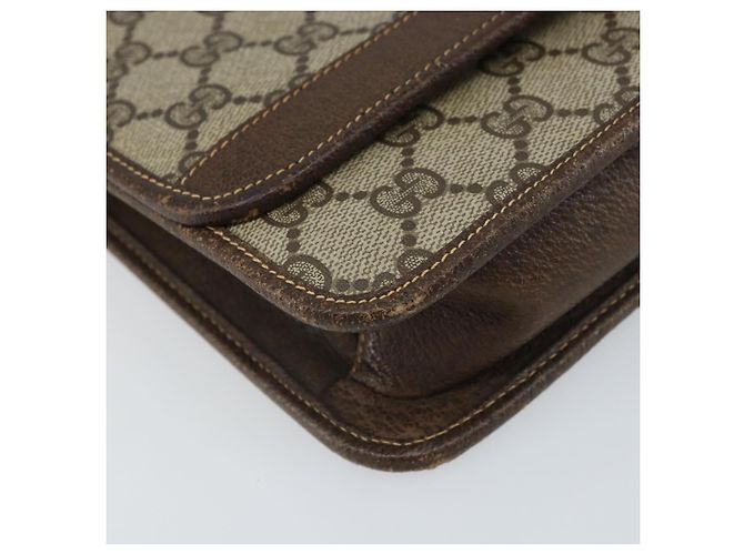Borsa a tracolla GUCCI GG Supreme Web Sherry Line PVC Beige Gold - vista 14
