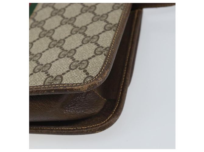 Borsa a tracolla GUCCI GG Supreme Web Sherry Line PVC Beige Gold - vista 15
