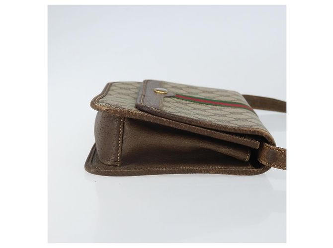 Borsa a tracolla GUCCI GG Supreme Web Sherry Line PVC Beige Gold - vista 3