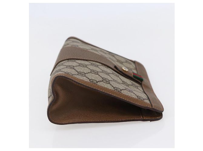 Borsa GUCCI GG Supreme Web Sherry Line PVC Beige Gold 89 01 032 - vista 4