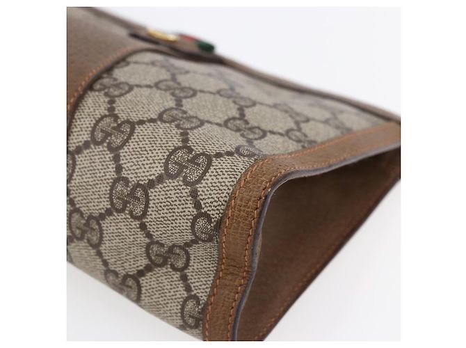 Borsa GUCCI GG Supreme Web Sherry Line PVC Beige Gold 89 01 032 - vista 7