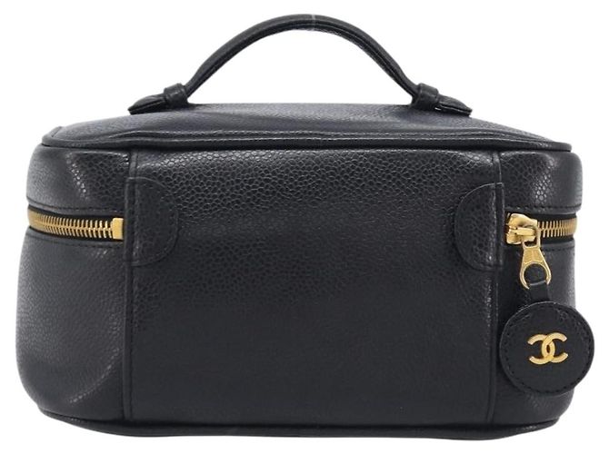 CHANEL Vanity Kosmetiktasche Caviar Skin Black Gold CC - Ansicht 3
