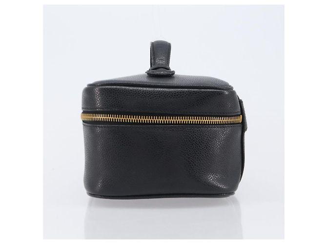 CHANEL Vanity Kosmetiktasche Caviar Skin Black Gold CC - Ansicht 4