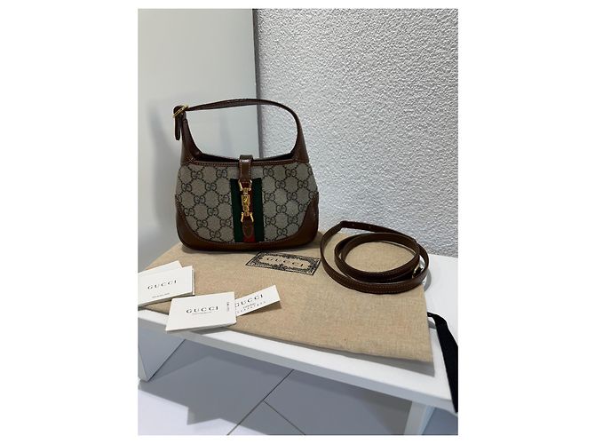 Bolso Gucci Jackie 1961 GG Supreme Canvas Marrón - vista 12