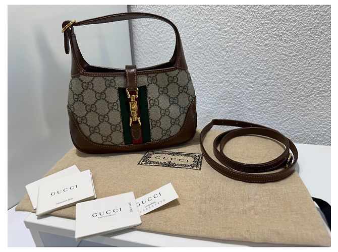 Bolso Gucci Jackie 1961 GG Supreme Canvas Marrón - vista 13