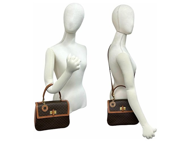 Céline Celine Circle Logo Macadam Pattern Lederhandtasche - Ansicht 2