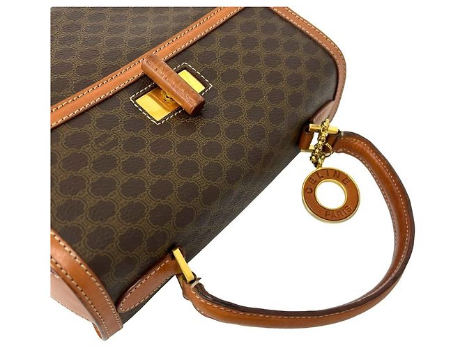 Céline Celine Circle Logo Macadam Pattern Lederhandtasche - Ansicht 4