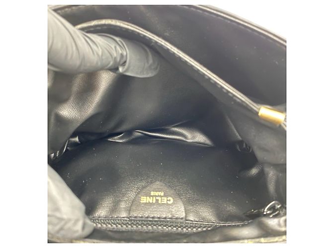 Céline Celine Vintage Triomphe Logo Schultertasche/Pochette aus Leder - Ansicht 9