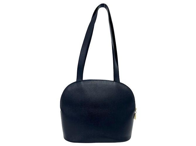 Céline Celine Navy Leather Semi Shoulder Tote Bag - view 3