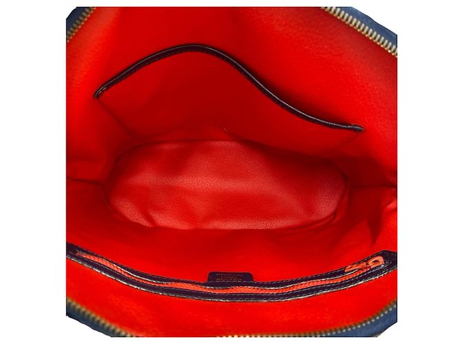Céline Celine Navy Leather Semi Shoulder Tote Bag - view 9