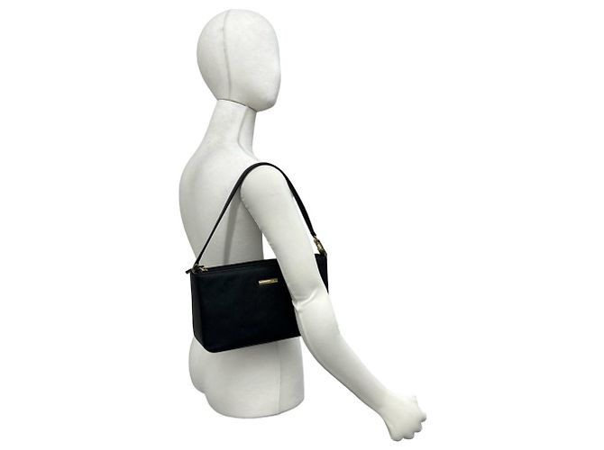 Burberry Schultertasche aus schwarzem Leder - Ansicht 2