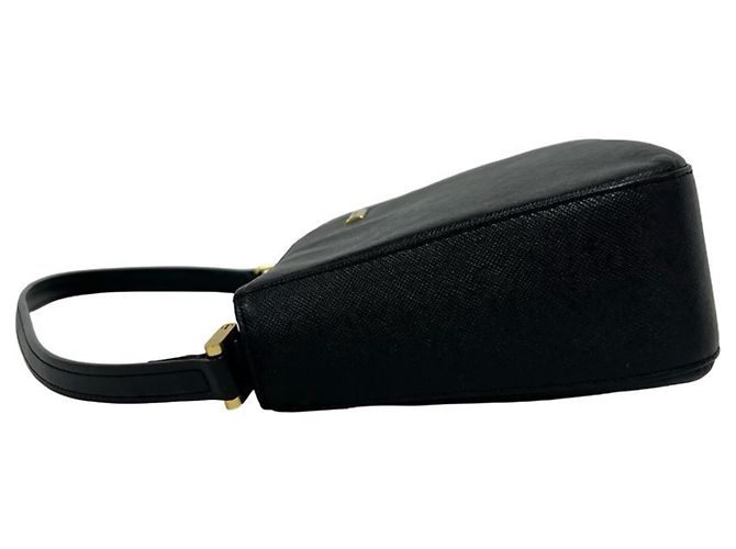 Burberry Schultertasche aus schwarzem Leder - Ansicht 5