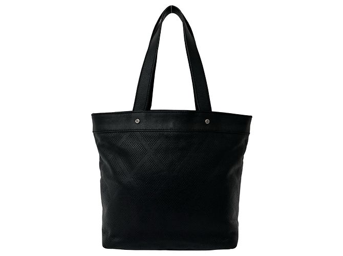 Chanel Perforated Coco Mark Leather Tote Bag - view 3