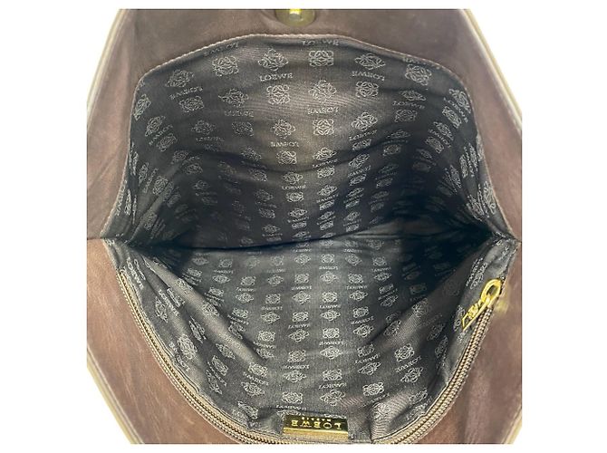 Borsa tote Loewe in camoscio marrone - vista 9