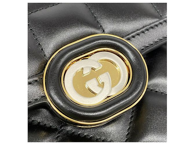 Bolso de hombro Gucci de piel negra - vista 9