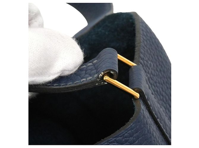 Hermès Bolsa Hermes Picotin Lock MM em Navy - vista 7
