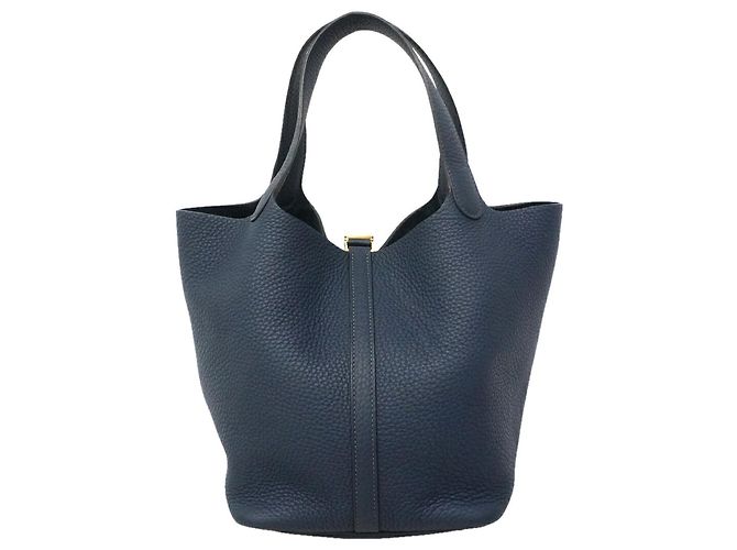 Hermès Bolsa Hermes Picotin Lock MM em Navy - vista 8
