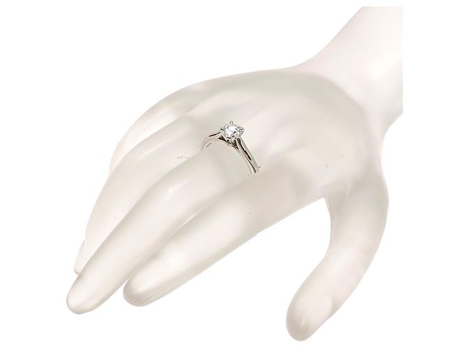 Anello solitario Cartier in platino 950 e diamanti - vista 7