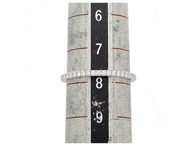 Anello fede Cartier in oro bianco 18K e diamanti - vista 6
