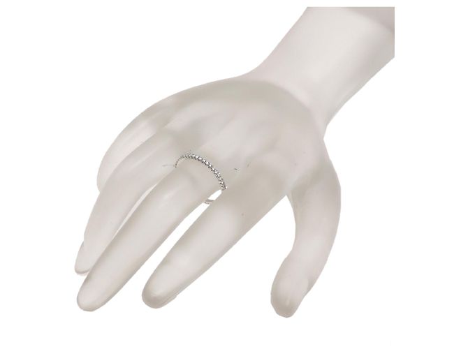 Anello fede Cartier in oro bianco 18K e diamanti - vista 7