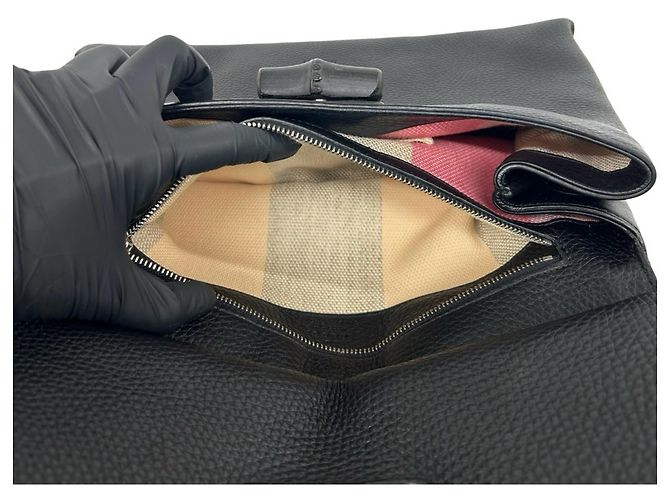 Borsa a tracolla 2 vie GUCCI Daily Bamboo in pelle - vista 10
