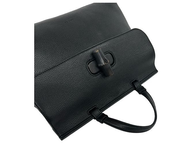 Borsa a tracolla 2 vie GUCCI Daily Bamboo in pelle - vista 4